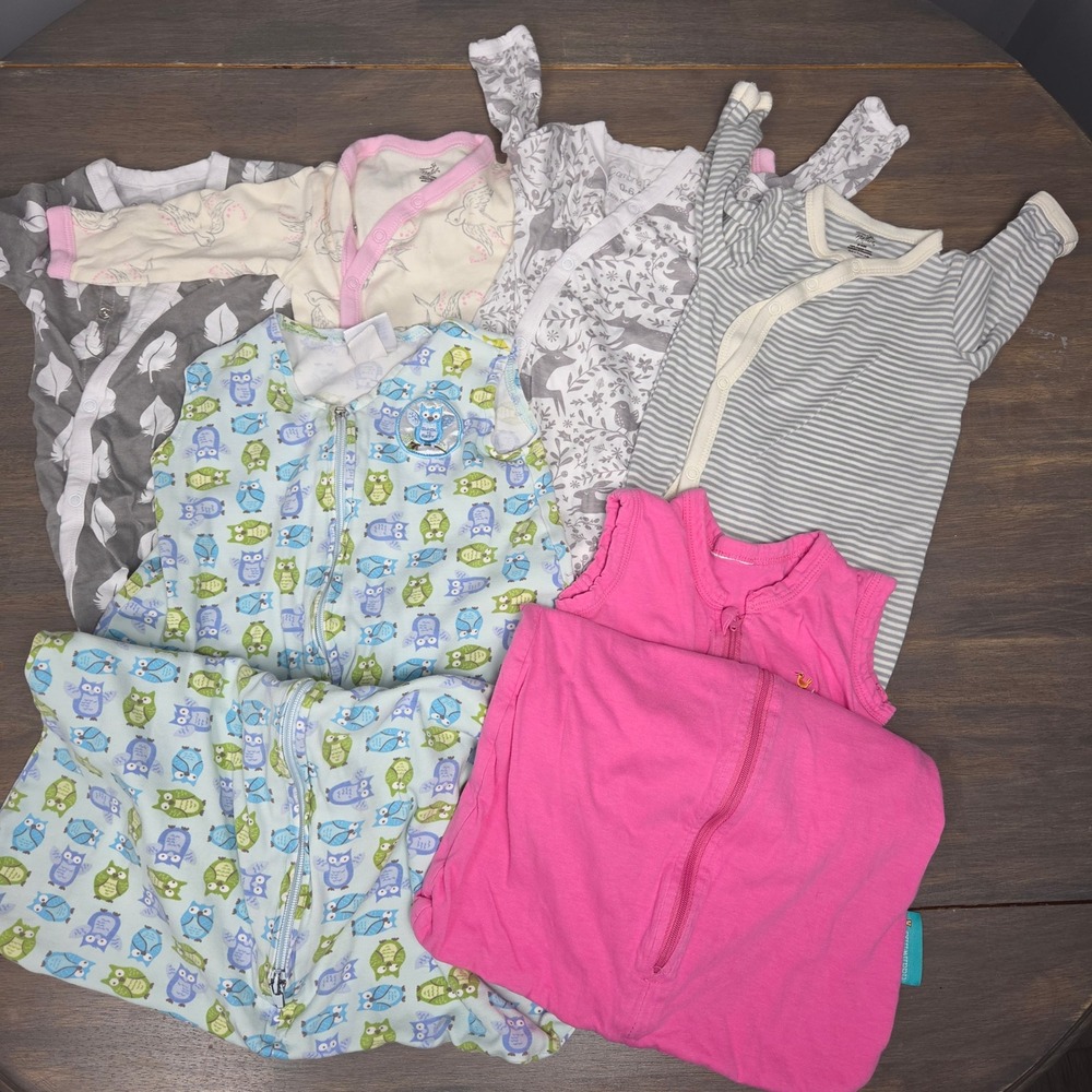 HALO Tiddliwinks Touched by Nature Cambria 0-6M Sleep Sack Gown Lot 6 Organic